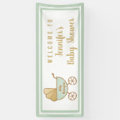 Banderoles Accueil Baby shower vert Retro Carriage Mint (Vertical)