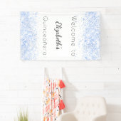 Banderoles Accueil bébé Quinceanera bleu blanc (En situation)