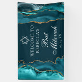 Banderoles Accueil Chic Turquoise Gold Bat mitzvah Party (Vertical)