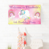 Banderoles Accueil de fête d'anniversaire de licorne (En situation)