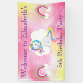 Banderoles Accueil de fête d'anniversaire de licorne (Vertical)