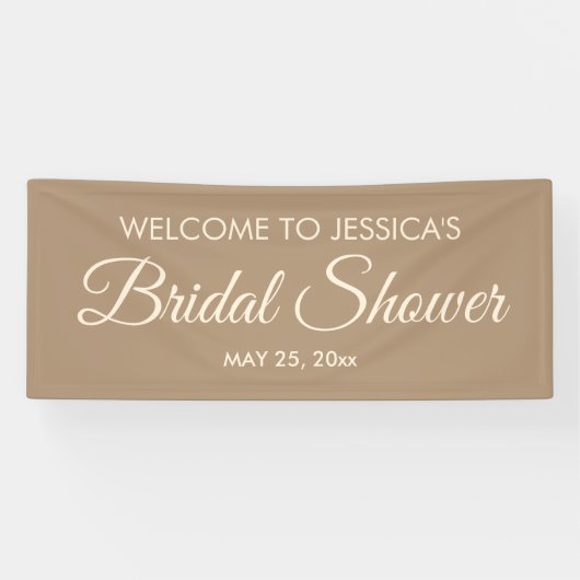 Banderoles Accueil de la Fête des mariées de script Brown élé (Horizontal)