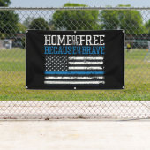 Banderoles Accueil des libres à cause du brave drapeau améric (En situation)