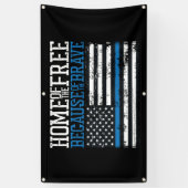 Banderoles Accueil des libres à cause du brave drapeau améric (Vertical)