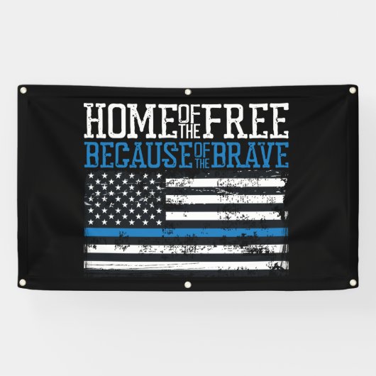 Banderoles Accueil des libres à cause du brave drapeau améric (Horizontal)