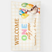 Banderoles Accueil du 1er anniversaire de la mignonne One Sil (Vertical)