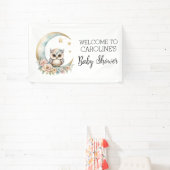 Banderoles Accueil du Baby shower Chouette Aquarelle Cute (Insitu)
