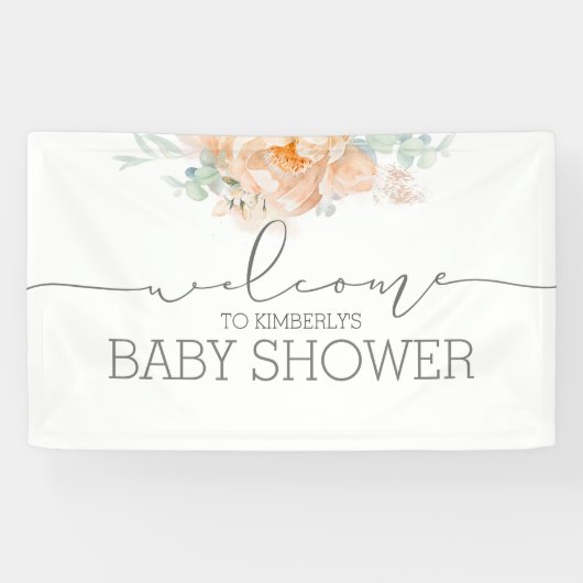Banderoles Accueil du Baby shower de fleurs douces (Horizontal)