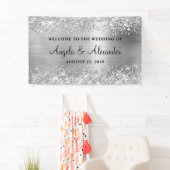 Banderoles Accueil du Mariage à huile d'argent (En situation)