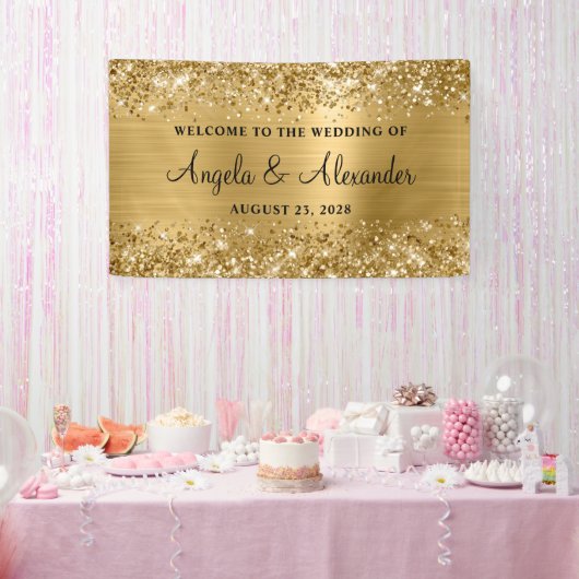 Banderoles Accueil du Mariage Glittery Gold Foil (Fête)
