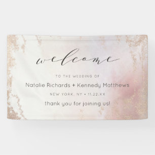 Banderoles Accueil du Mariage Ombre Blush Pink Frosted Foil
