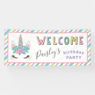 Banderoles Accueil en pastel de fête d'anniversaire de