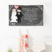 Banderoles Accueil mariage couple (En situation)