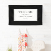 Banderoles Accueil Mariage Noir Et Blanc Moderne Classique (En situation)