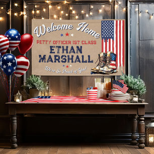 Banderoles Accueil Militaire Chaussures Drapeau USA Kraft Rus