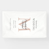 Banderoles Accueil minimaliste de Mariage Monogramme moderne (Horizontal)