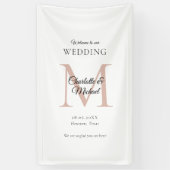 Banderoles Accueil minimaliste de Mariage Monogramme moderne (Vertical)