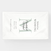 Banderoles Accueil minimaliste de Mariage Monogramme moderne (Horizontal)