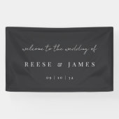 Banderoles Accueil minimaliste moderne du Mariage de script (Horizontal)