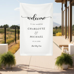 Banderoles Accueil Miodern, Minimal, Blanc, Mariage