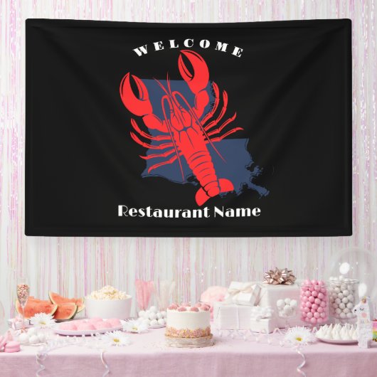 Banderoles Accueil moderne écrevisse rouge Louisiane nom pers (Fête)