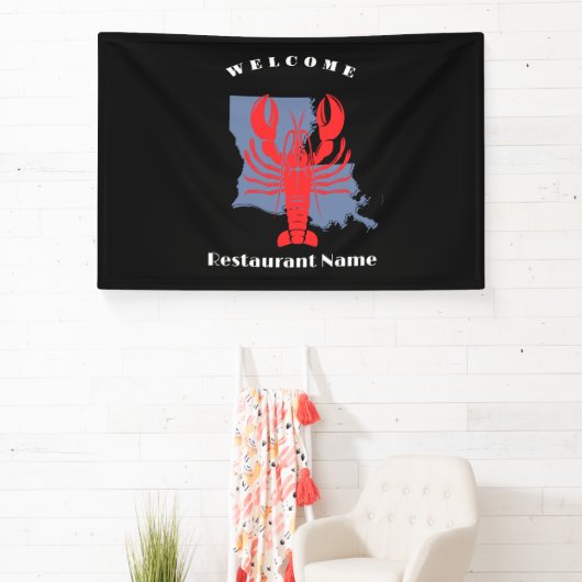 Banderoles Accueil moderne écrevisse rouge Louisiane nom pers (Insitu)