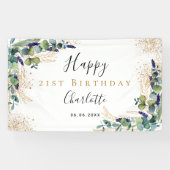 Banderoles Accueil moderne eucalyptus d'anniversaire (Horizontal)