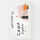 Banderoles Accueil rose de fête d'anniversaire de camping de (Vertical)