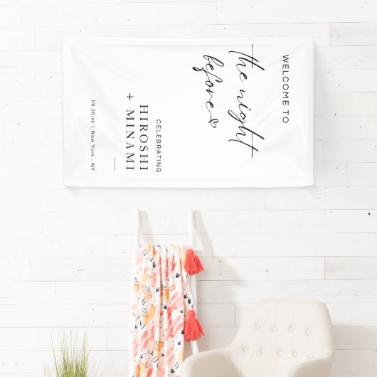 Banderoles Accueil Simple À La Nuit Avant (En situation)