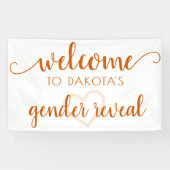 Banderoles Accueil simple | Automne Orange Heart Editable (Horizontal)