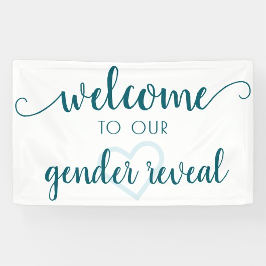 Banderoles Accueil simple | Coeur Aqua Turquoise Customisé (Horizontal)