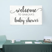 Banderoles Accueil simple | Coeur de script noir modifiable (Salon professionnel)