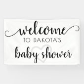 Banderoles Accueil simple | Coeur de script noir modifiable (Horizontal)