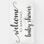 Banderoles Accueil simple | Coeur de script noir modifiable (Vertical)