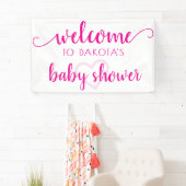 Banderoles Accueil simple | Coeur rose chaud Customisé (En situation)