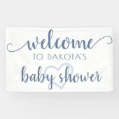 Banderoles Accueil simple | Dusty Blue Heart Customisé (Horizontal)