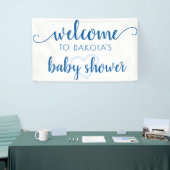 Banderoles Accueil simple | French Blue Heart Editable (Salon professionnel)