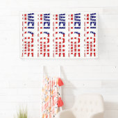 Banderoles Accueil superposé sur le drapeau américain (v) bnr (En situation)