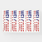 Banderoles Accueil superposé sur le drapeau américain (v) bnr (Horizontal)