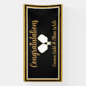 Banderoles Activité mariage Week-end Pickleball Black & Gold (Verticale)