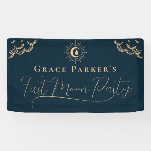 Banderoles Ado Fille Céleste Bleu Première Lune (Horizontal)