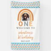 Banderoles Adorable Chien Rainbow Watercolor 1er anniversaire (Vertical)