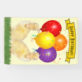 Banderoles Adorable collier Jaune Joyeux Ballons d'anniversai (Horizontal)