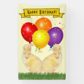 Banderoles Adorable collier Jaune Joyeux Ballons d'anniversai (Verticale)