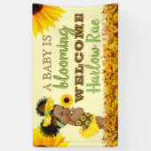 Banderoles Adorable fille de bébé ethnique | Sunflower jaune (Vertical)