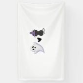 Banderoles Adorable Halloween Duo Friendly Ghost et Black Ca (Vertical)