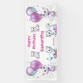 Banderoles Adorable Kitten et baguette Joyeux anniversaire (Vertical)