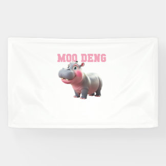 Banderoles Adorable MOO DENG Baby Hippo Girls Kindergarten Vi