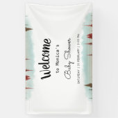 Banderoles Adventure Await Rustic Forest Baby shower (Vertical)