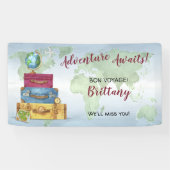 Banderoles Adventure Await Suitcases Fête de déménagement Adi (Horizontal)